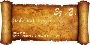 Számel Ervin névjegykártya