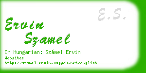 ervin szamel business card
